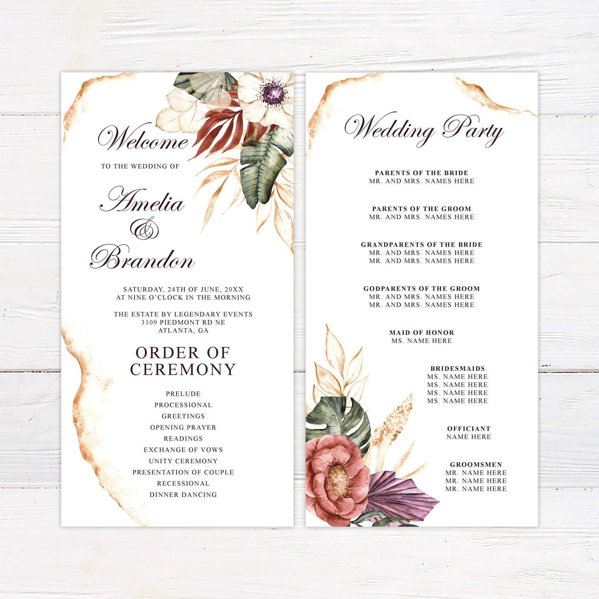 Bohemian Floral Invitations - goprintplus