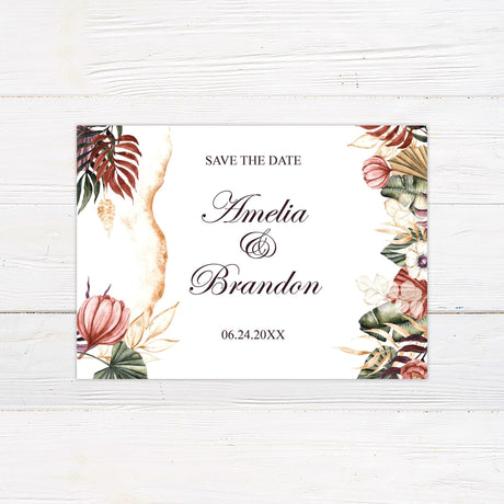 Bohemian Floral Save The Date - goprintplus