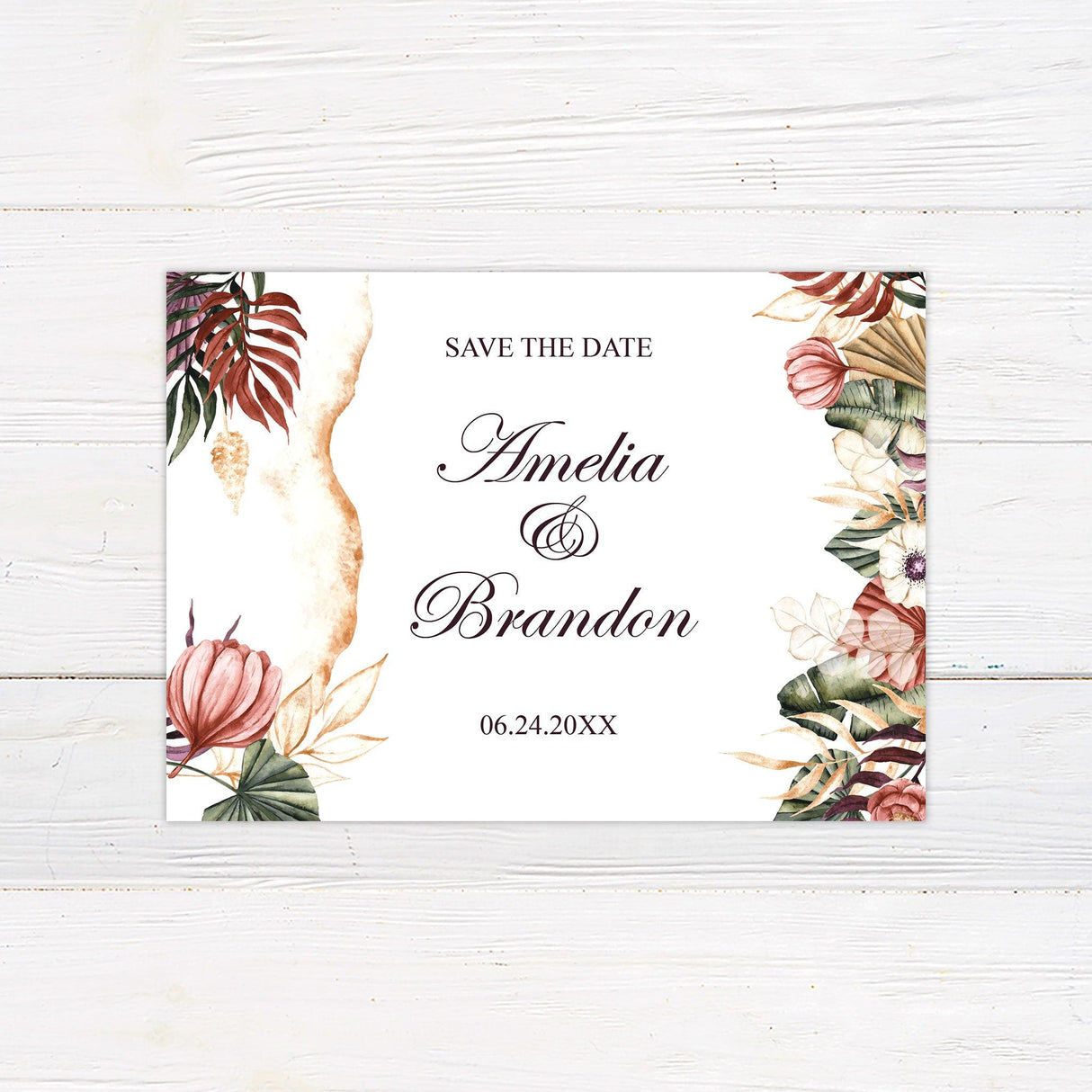 Bohemian Floral Invitations - goprintplus