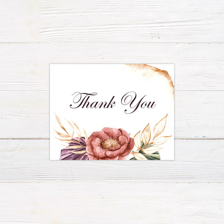 Bohemian Floral Thank You Card - goprintplus