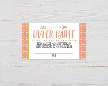 Boho Arrow Diaper Raffle Ticket - goprintplus