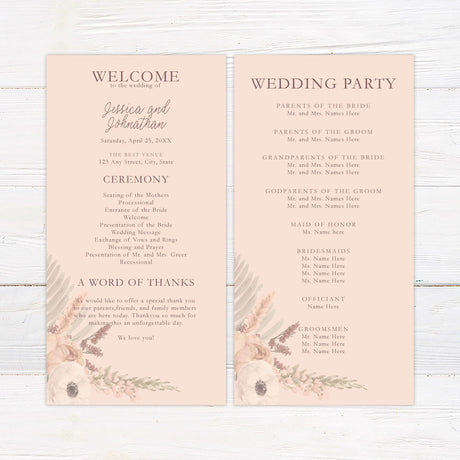 Boho Rose Invitations - goprintplus