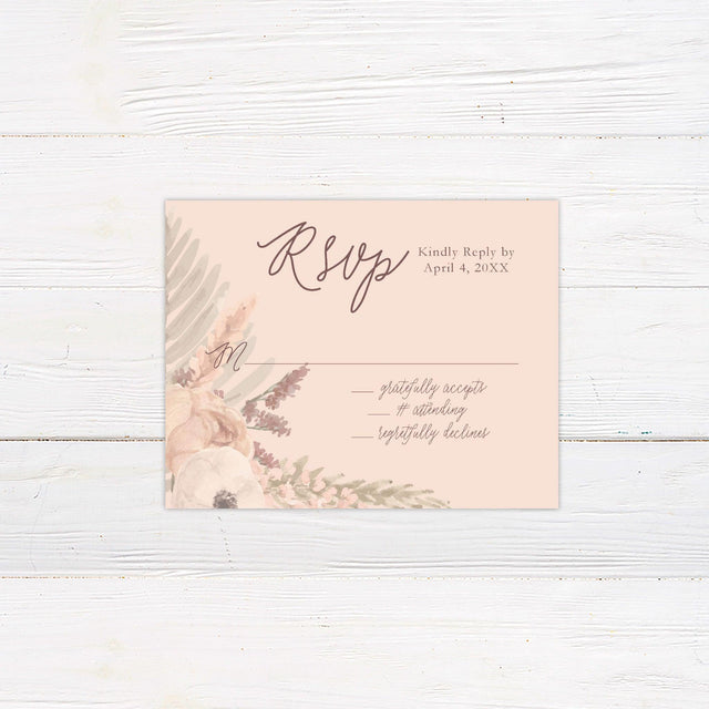 Boho Rose RSVP - goprintplus