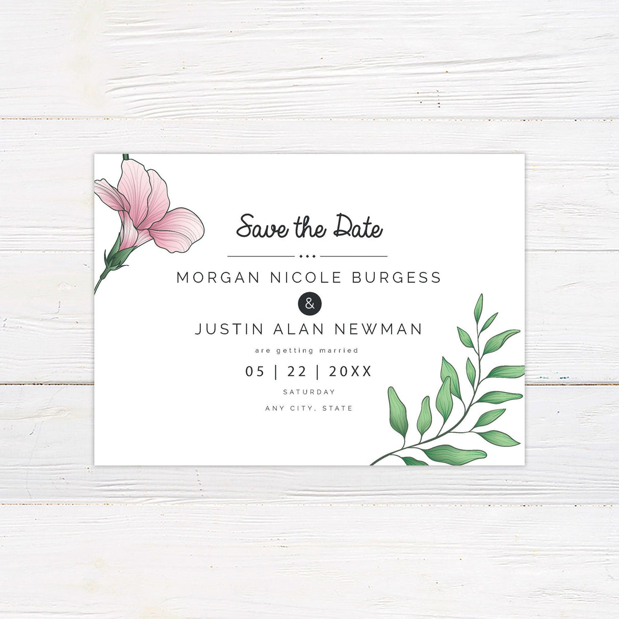 Bold Blossom Save The Date - goprintplus