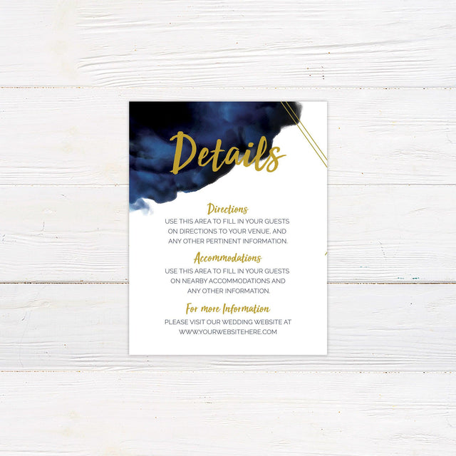 Bold Blue Watercolor Details Cards - goprintplus