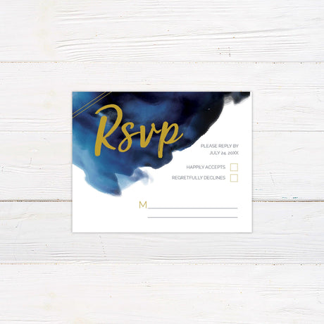 Bold Blue Watercolor Invitations - goprintplus