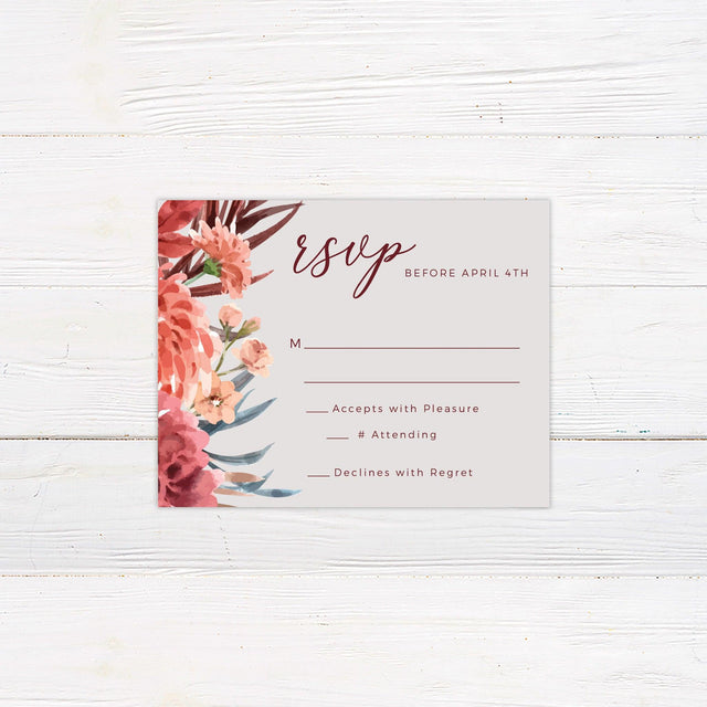 Bold Floral Bloom RSVP - goprintplus