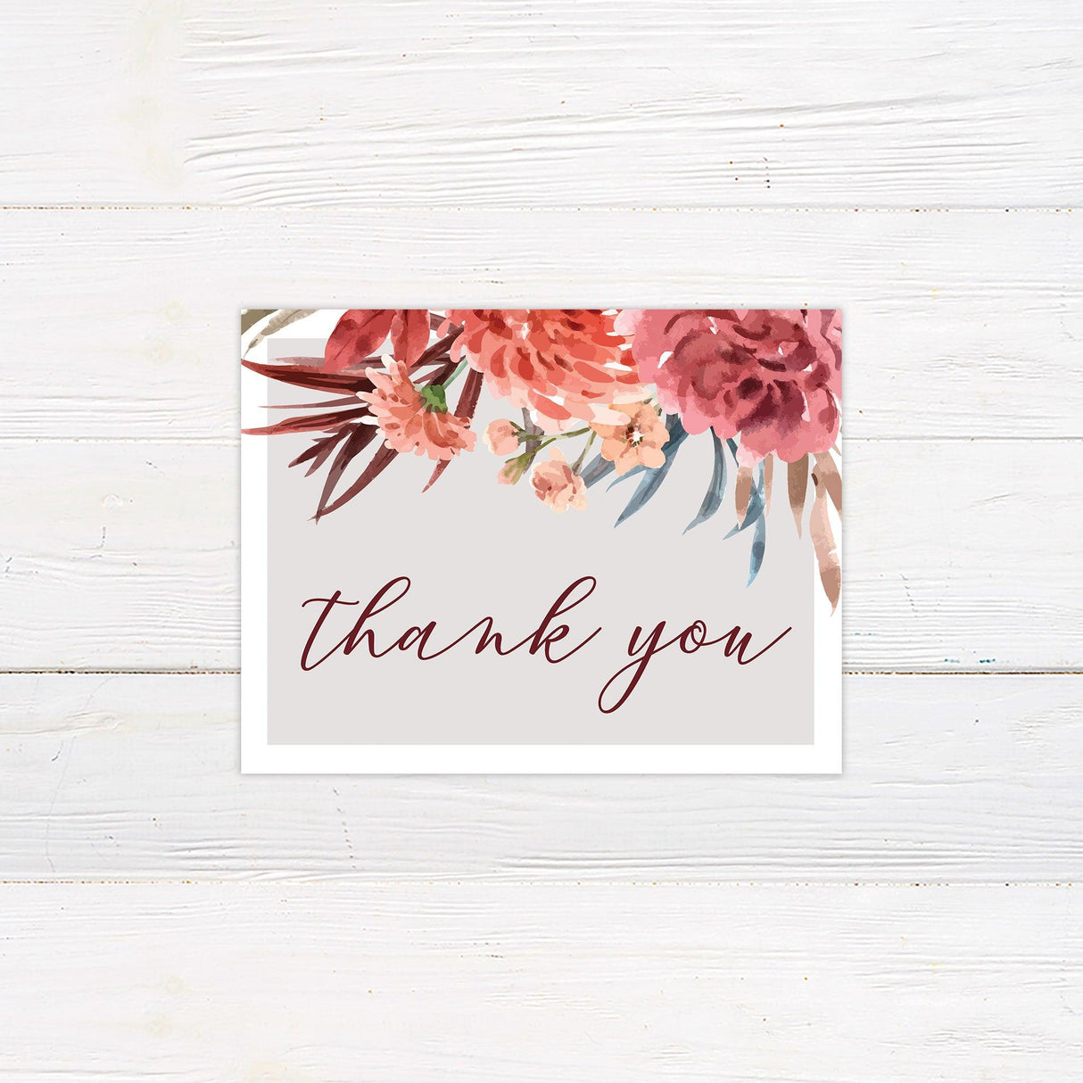 Bold Floral Bloom Thank You Card - goprintplus