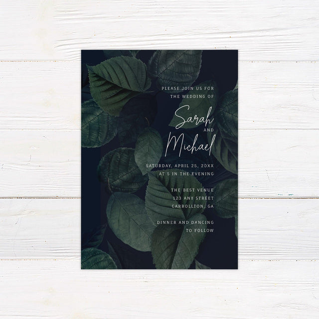 Bold Leaf Invitations - goprintplus