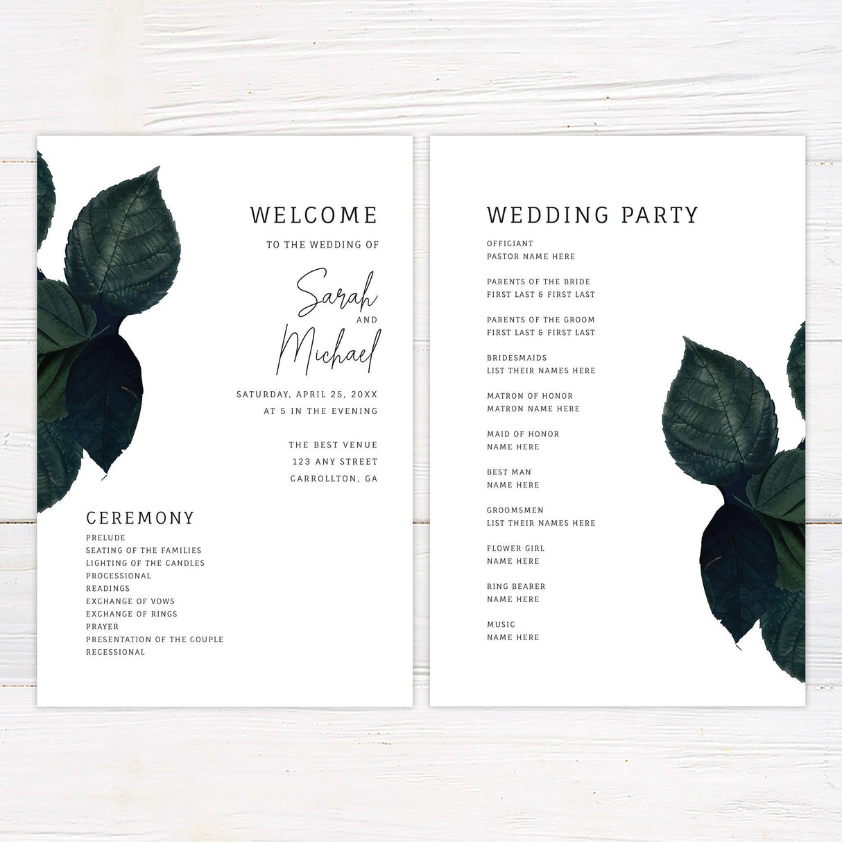 Bold Leaf Invitations - goprintplus