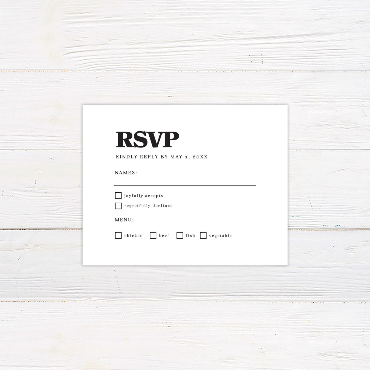 Bold Minimalist RSVP - goprintplus