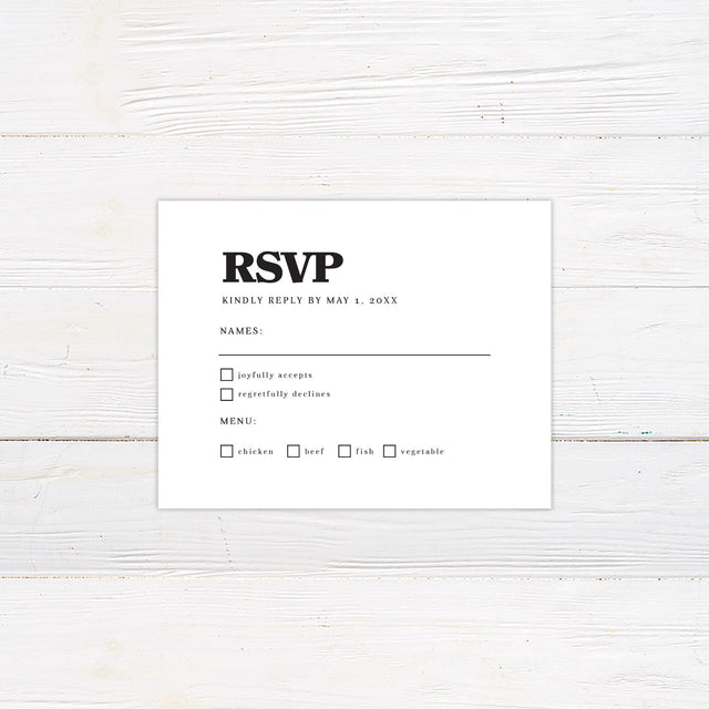 Bold Minimalist RSVP - goprintplus