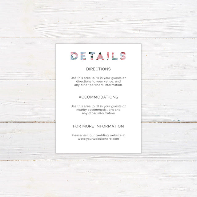 Bold Text Floral Details Cards - goprintplus