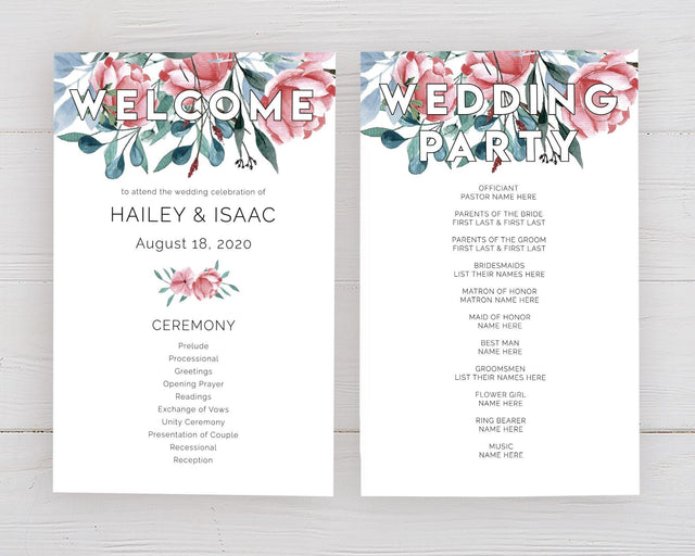 Bold Text Floral Program - goprintplus