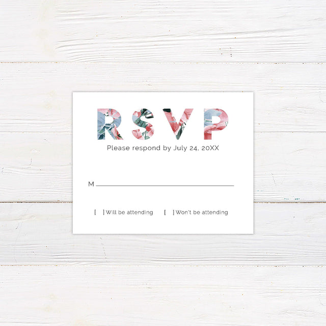 Bold Text Floral RSVP - goprintplus