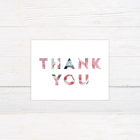 Bold Text Floral Thank You Card - goprintplus