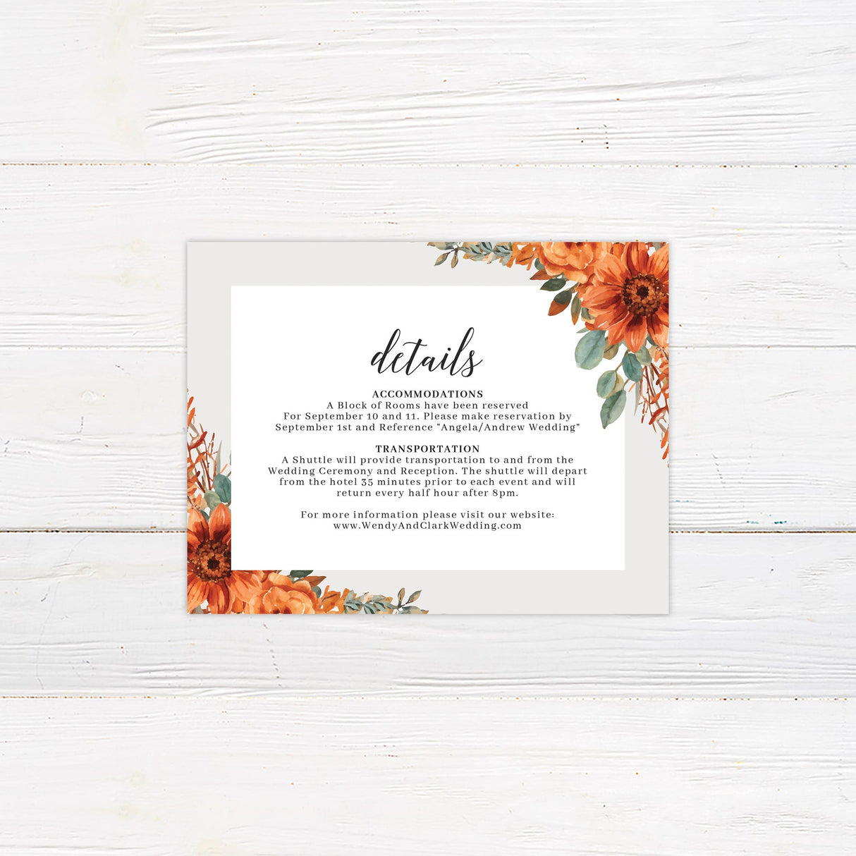 Botanical Garden Details Card