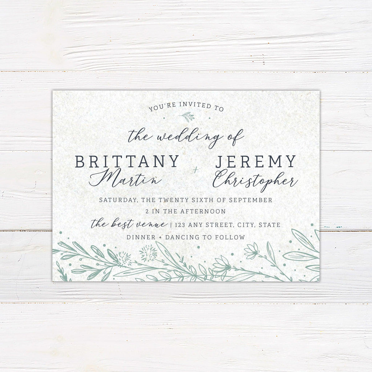 Botanical Accent Invitations | Go Print Plus – goprintplus