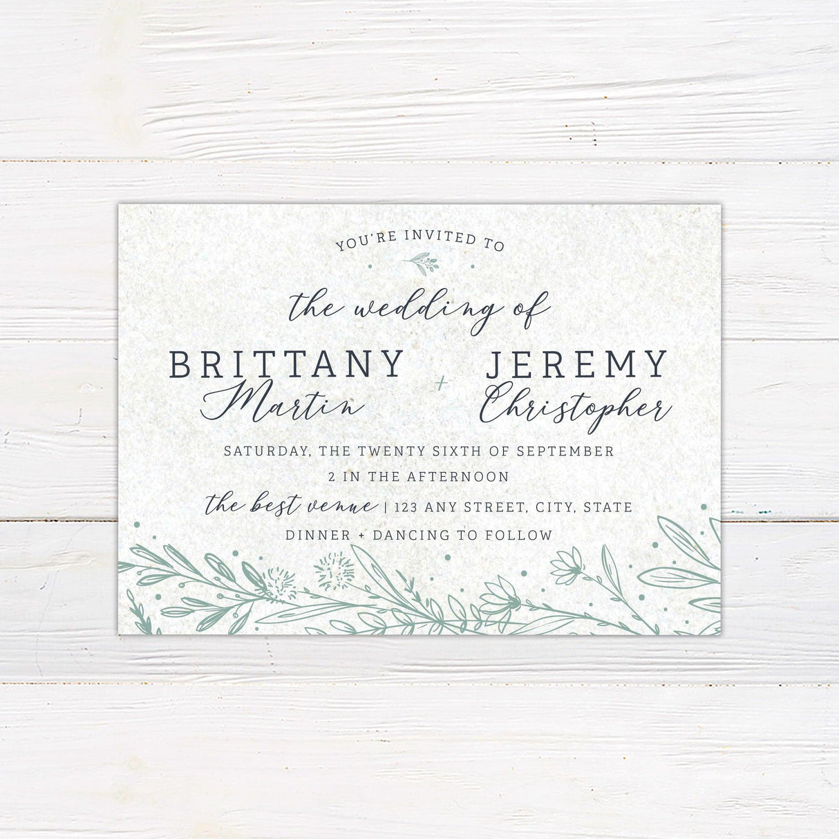 Botanical Accent Invitations - goprintplus