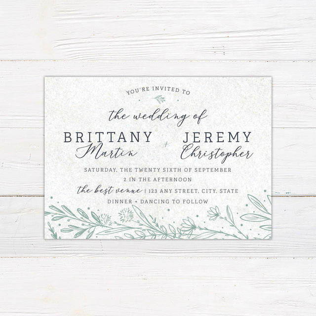 Botanical Accent Invitations - goprintplus