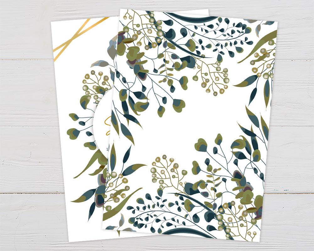 Botanical Leaves Shower Invitation - goprintplus