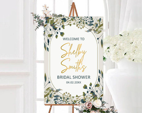 Botanical Leaves Shower Invitation - goprintplus