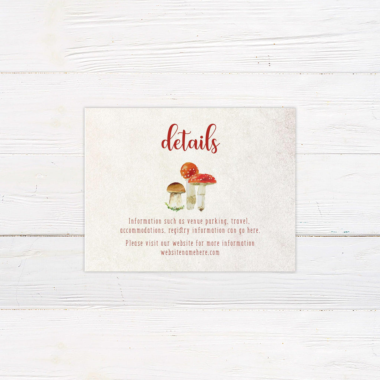 Botanical Mushroom Details Cards - goprintplus