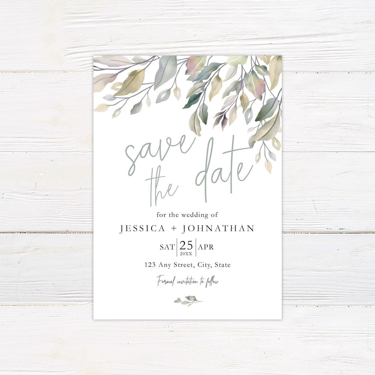 Botanical Vine Save The Date - goprintplus