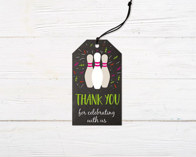 Bowling Birthday Favor Tag - goprintplus