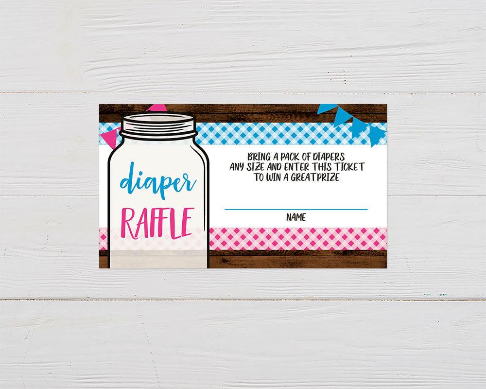 Boy or Girl Mason Jar Diaper Raffle - goprintplus