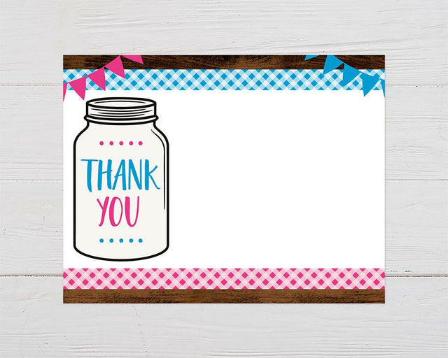 Boy Or Girl Mason Jar Thank You Card - goprintplus