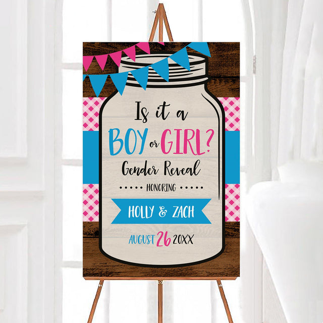 Boy or Girl Mason Jar Sign - goprintplus