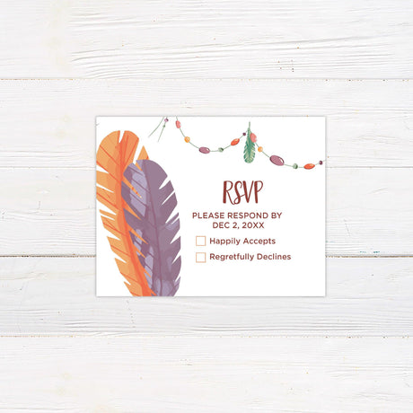 Bright Boho RSVP - goprintplus