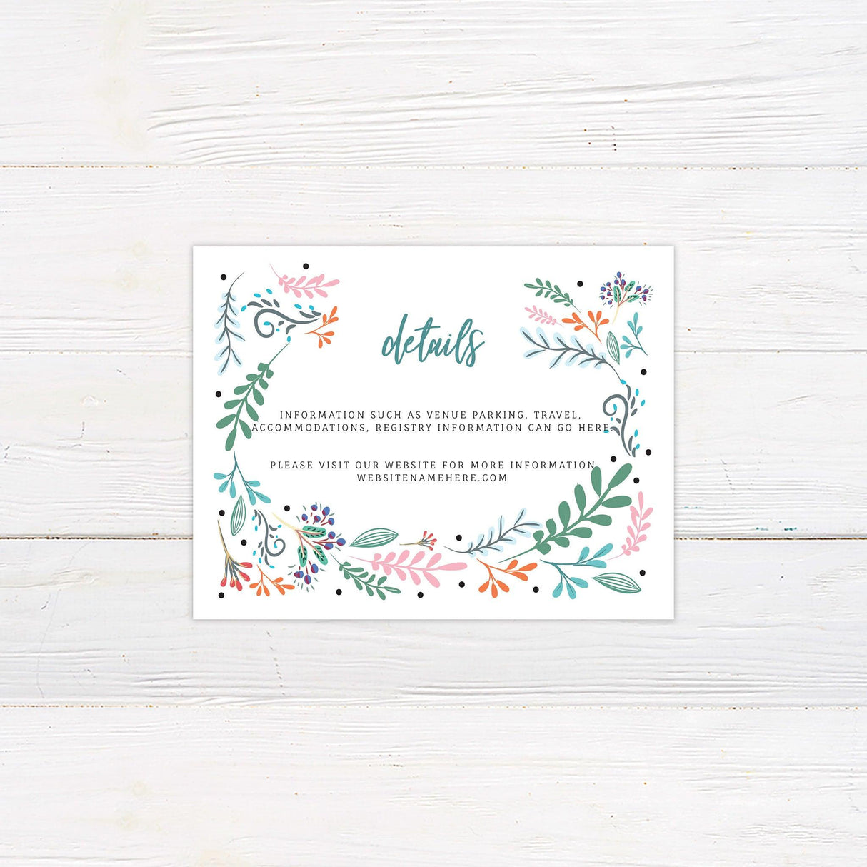 Bright Botanical Flowers Details Cards - goprintplus