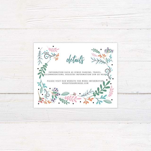 Bright Botanical Flowers Details Cards - goprintplus