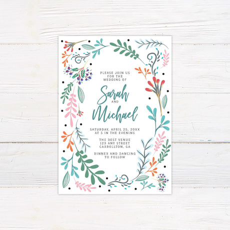 Bright Botanical Flowers Invitations - goprintplus