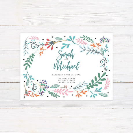 Bright Botanical Flowers Invitations - goprintplus