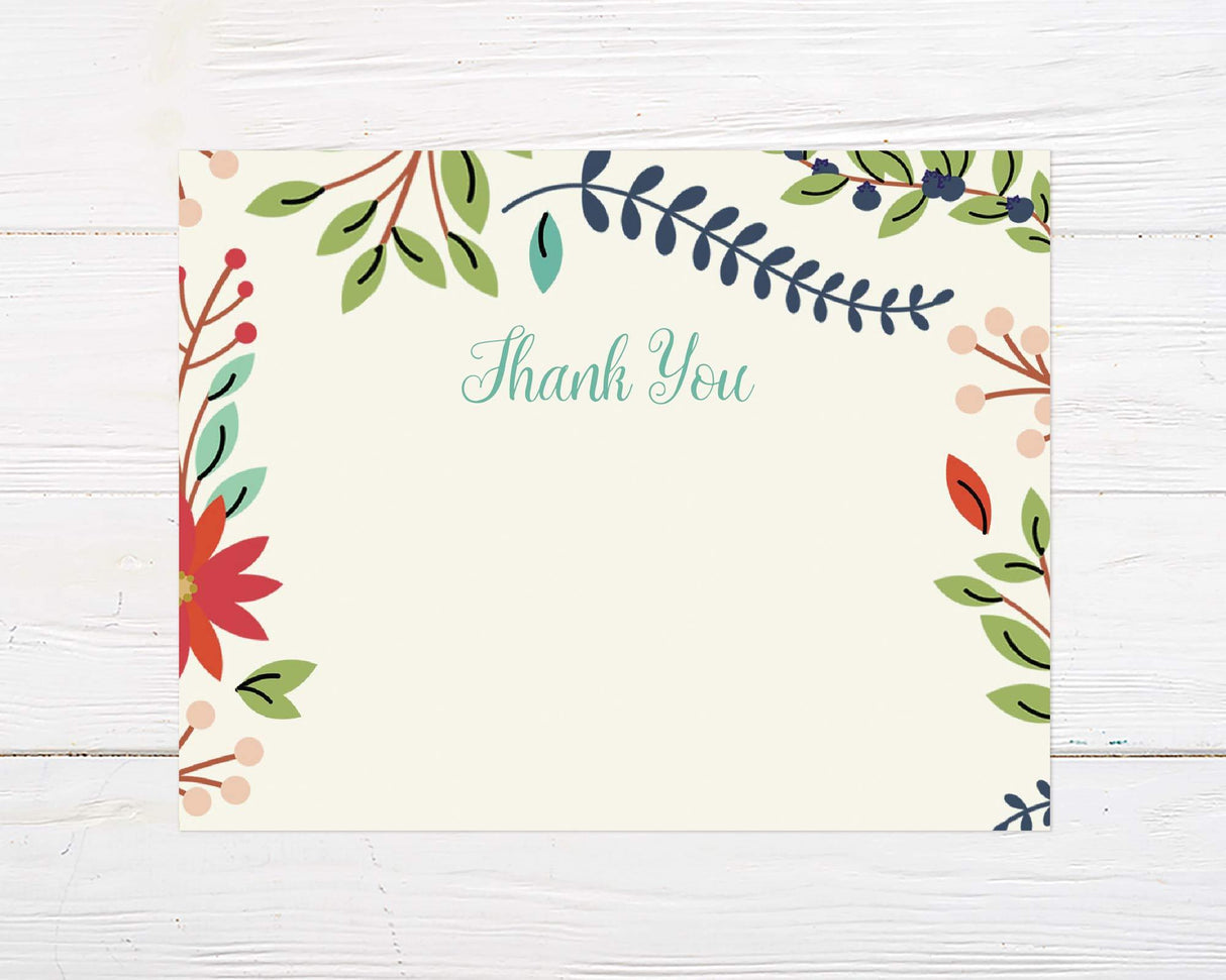 Bright Botanical Thank You Card - goprintplus