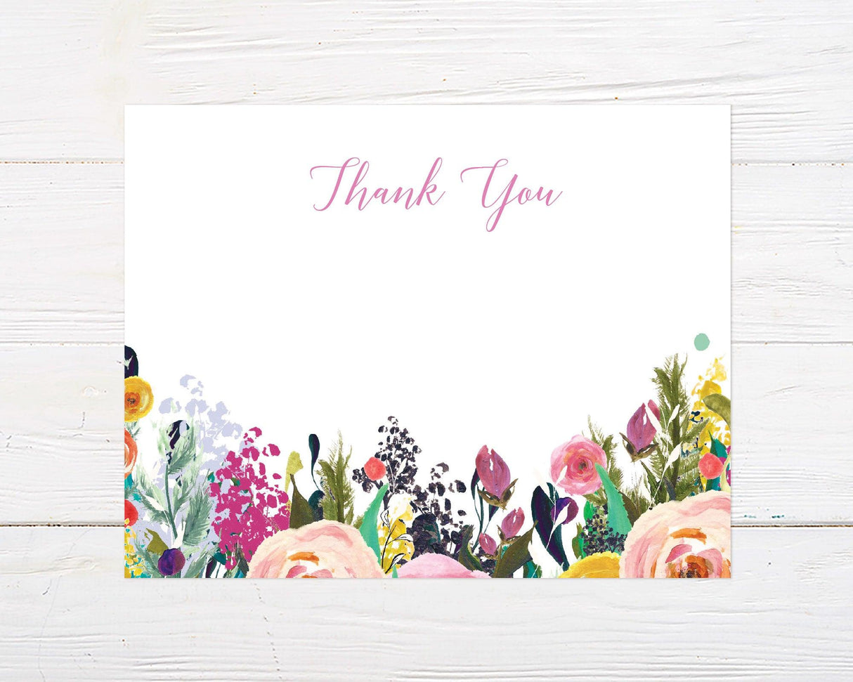 Bright Floral Thank You Card - goprintplus