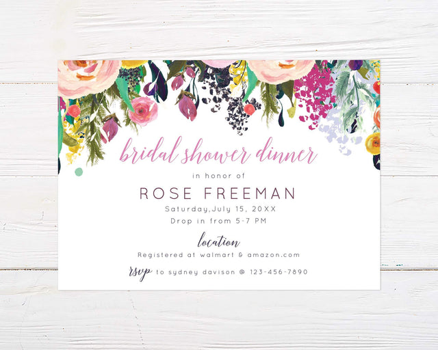 Bright Floral Shower Invitation - goprintplus