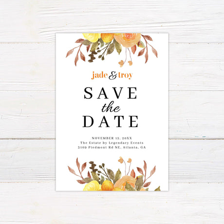 Bright Flowers Save The Date - goprintplus