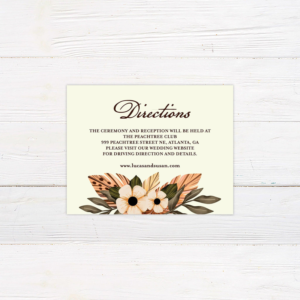 Brown Boho Floral Details Cards - goprintplus