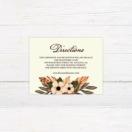 Brown Boho Floral Invitations - goprintplus