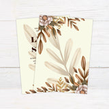 Brown Boho Floral Invitations - goprintplus