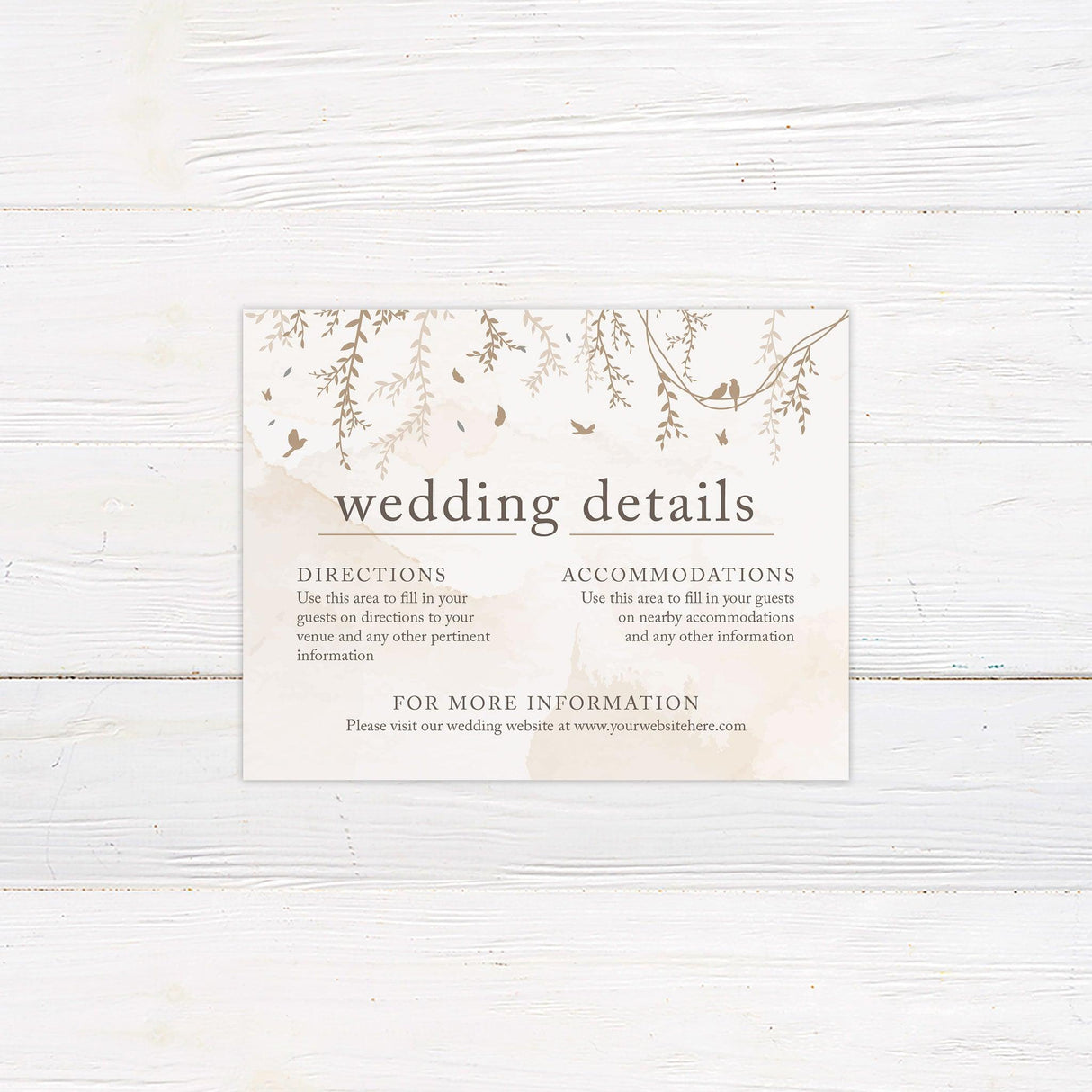 Brown Botanical Details Cards - goprintplus