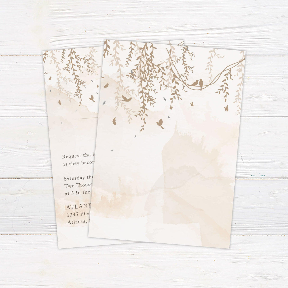 Brown Botanical Invitations - goprintplus