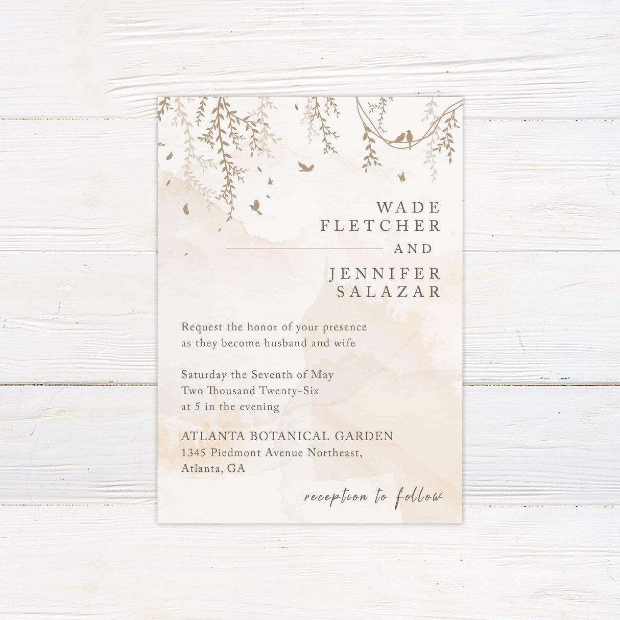 Brown Botanical Invitations - goprintplus