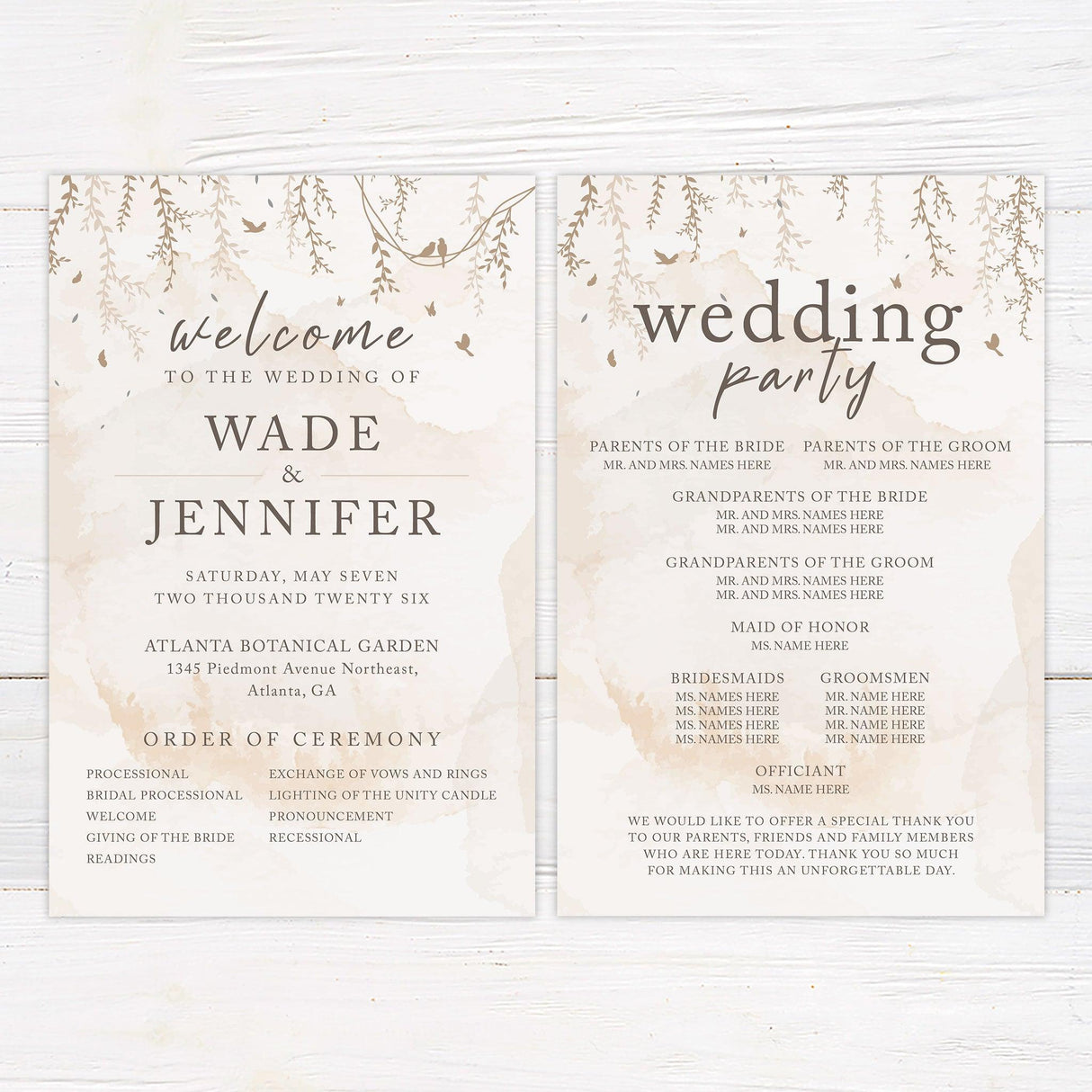 Brown Botanical Invitations - goprintplus