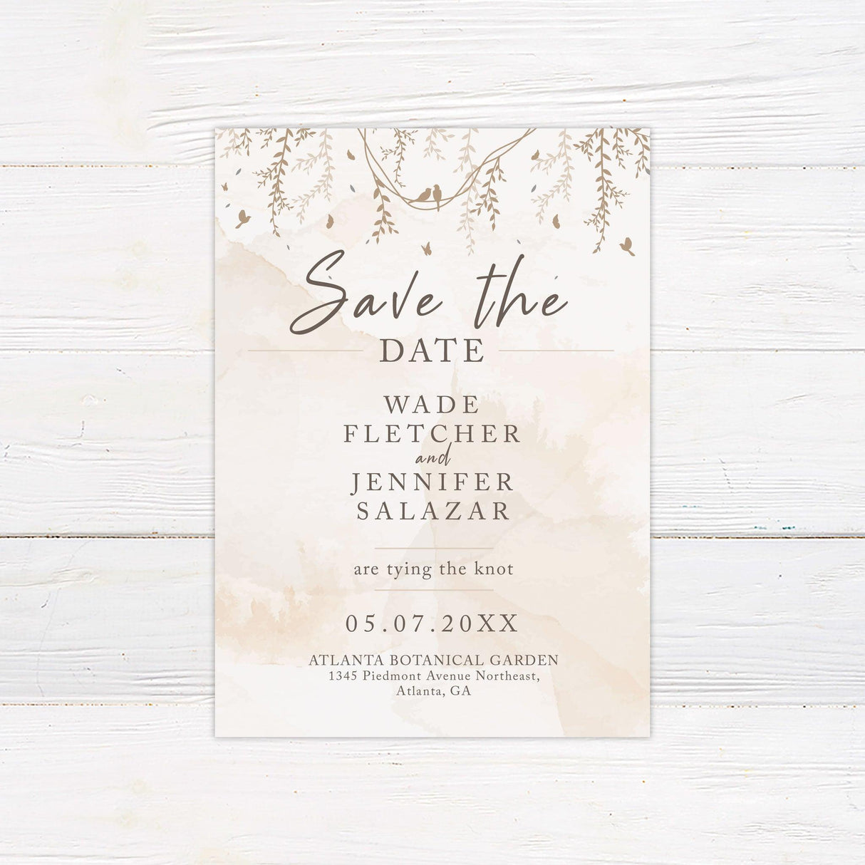 Brown Botanical Invitations - goprintplus