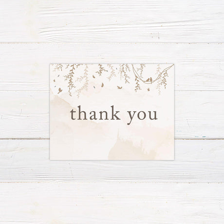 Brown Botanical Thank You Card - goprintplus